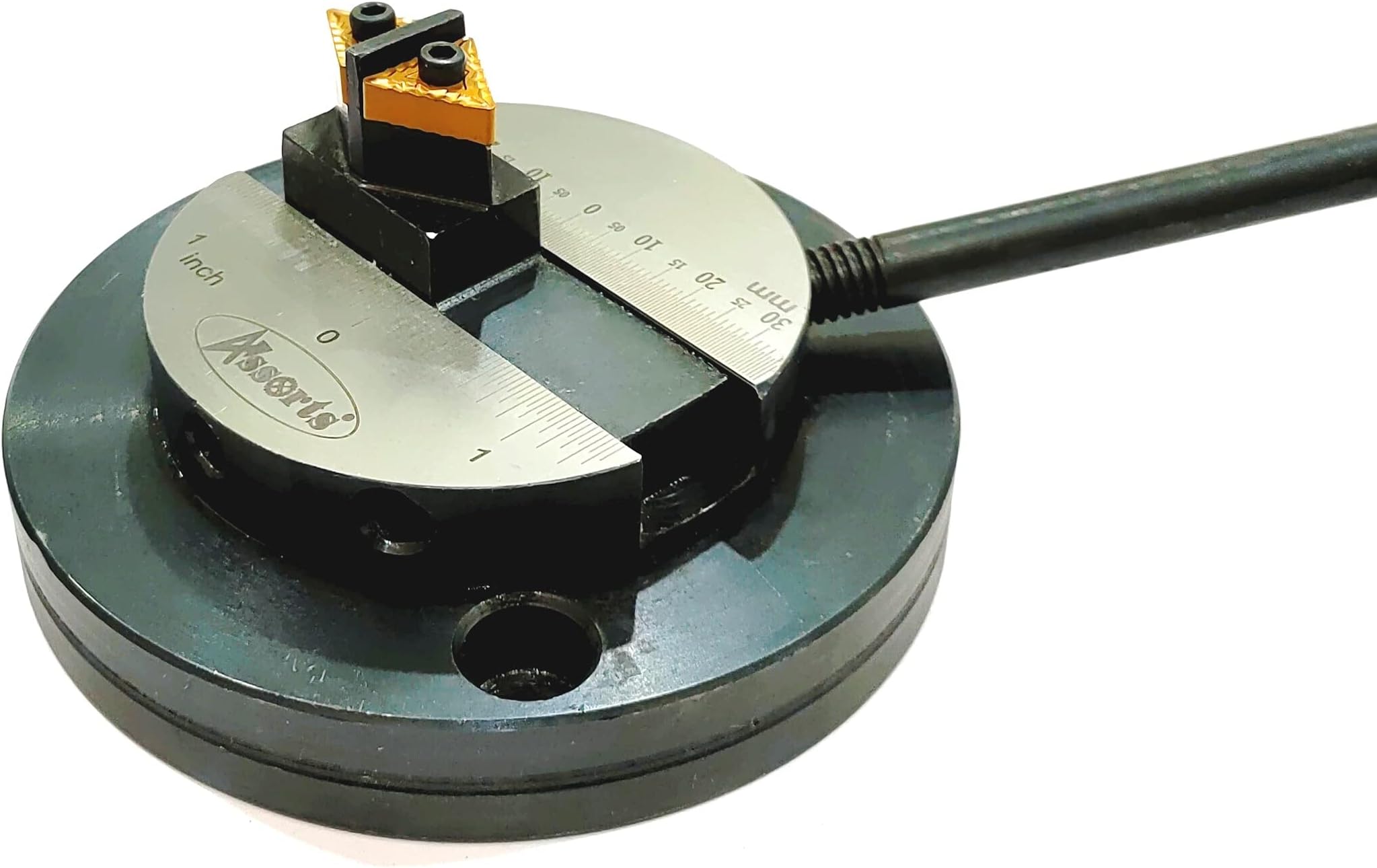 ASSORTS Lathe Ball Turning Attachment – Round Base with Size Scale – Double Bit – Convex & Concave Metal Sphere Radius Turning Tool | Fits Myford & Similar Lathes | Precision Metalworking Accessory