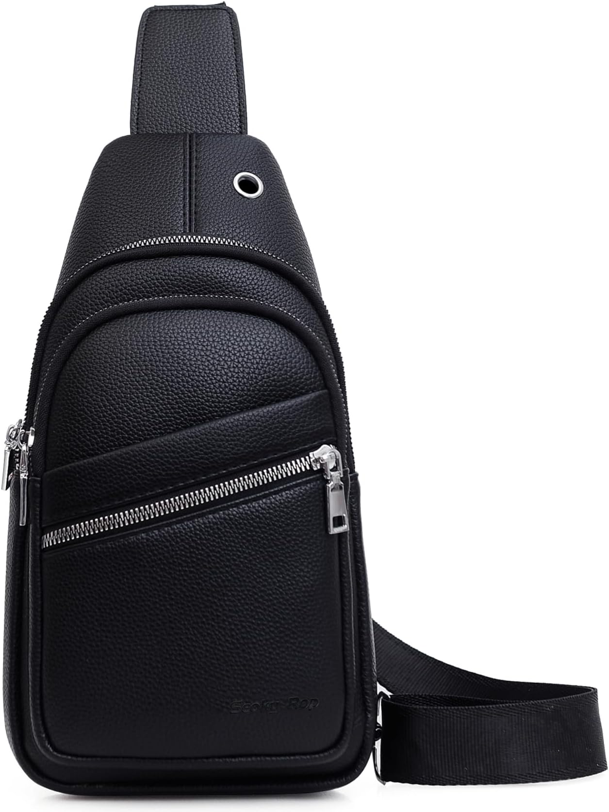 Seoky Rop Sling Backpack for Men Leather Chest Bag Crossbody Shoulder Bags for Cycling Travel