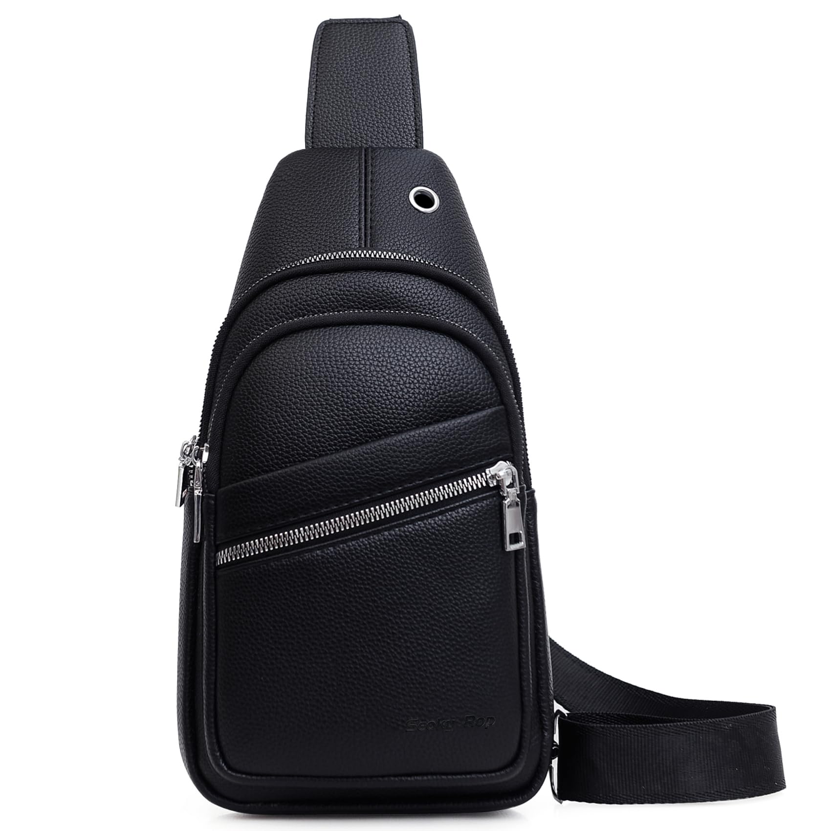 Seoky Rop Sling Backpack for Men Leather Chest Bag Crossbody Shoulder Bags for Cycling Travel