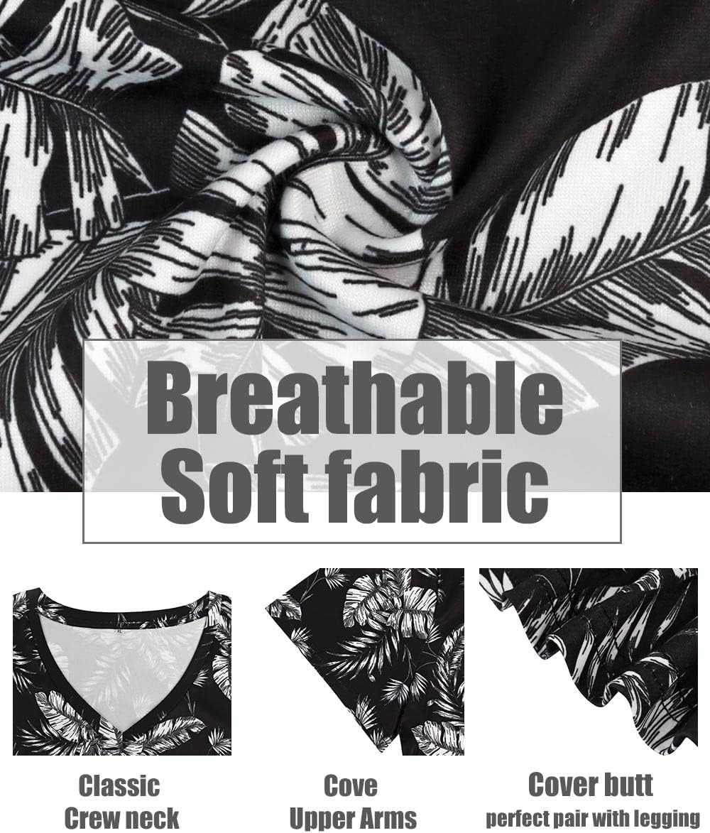 CARCOS Womens Plus Size Tops Short Sleeve Shirts V Neck Tunic Floral/Aniaml Blouses XL-5X - Image 4