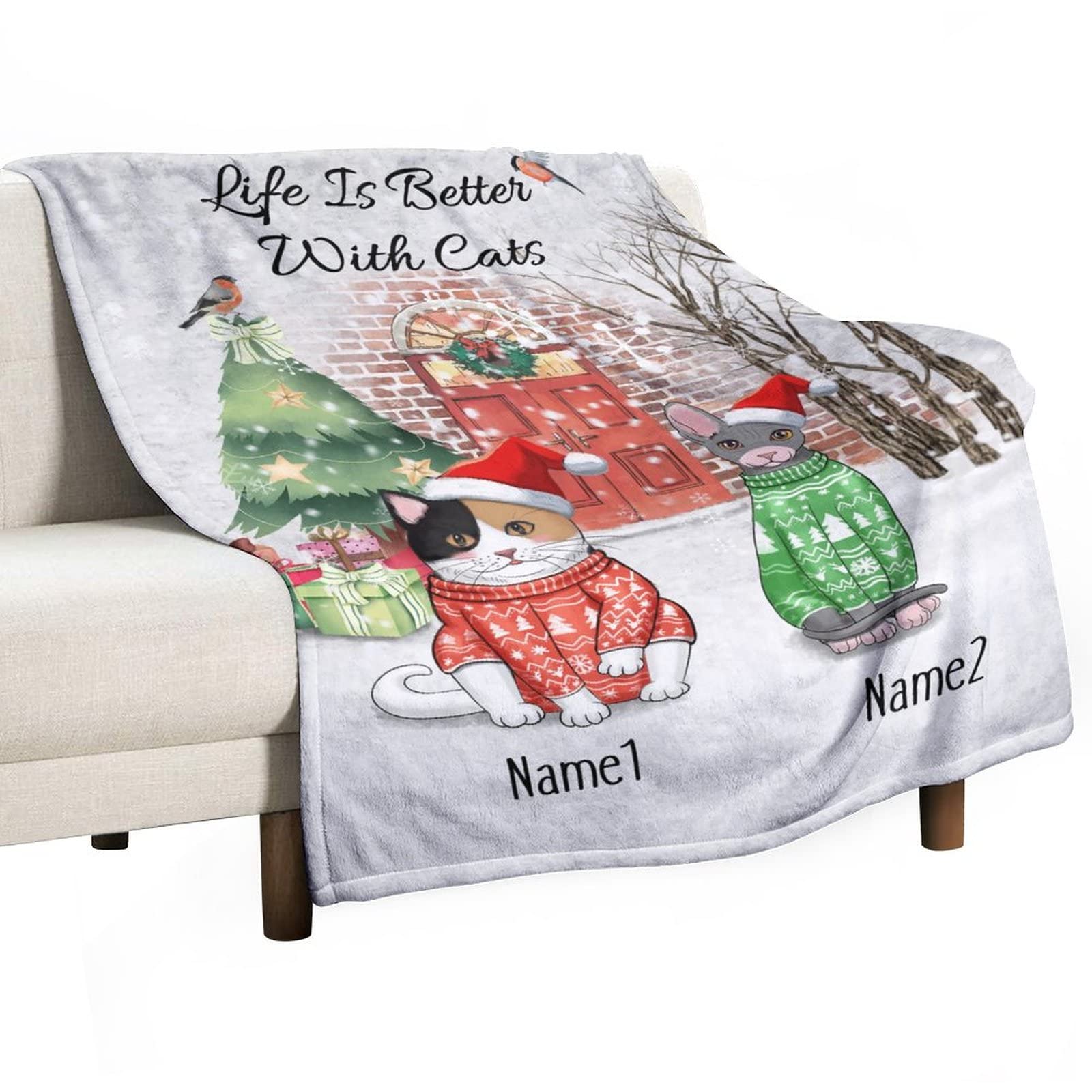 Couverture personnalisée chat : célébrez votre compagnon avec ce plaid en peluche