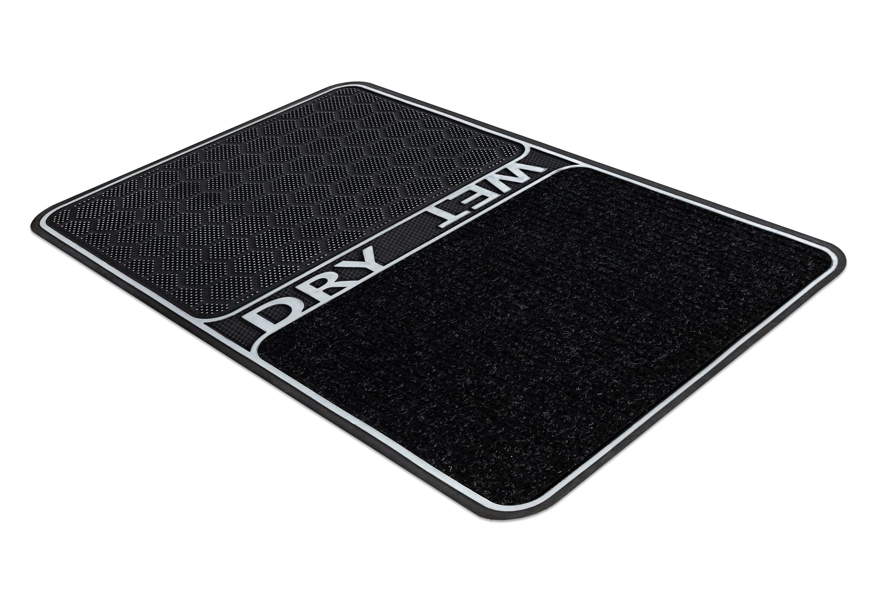 rugsx Felpudo BH DM003 Wet Dry, Antideslizante, Interior, Exterior, Goma - Plata 45x80 cm