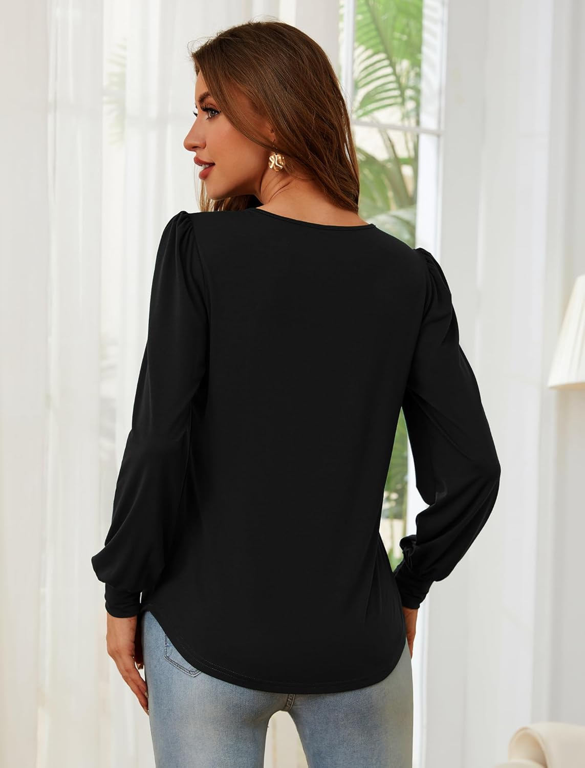 Neineiwu Womens Long Sleeve Tunic Tops Crew Neck Casual Trendy Dressy T Shirts - Image 6