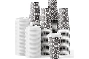 JOLLY PARTY Disposable Tea Cup Sets with Lids