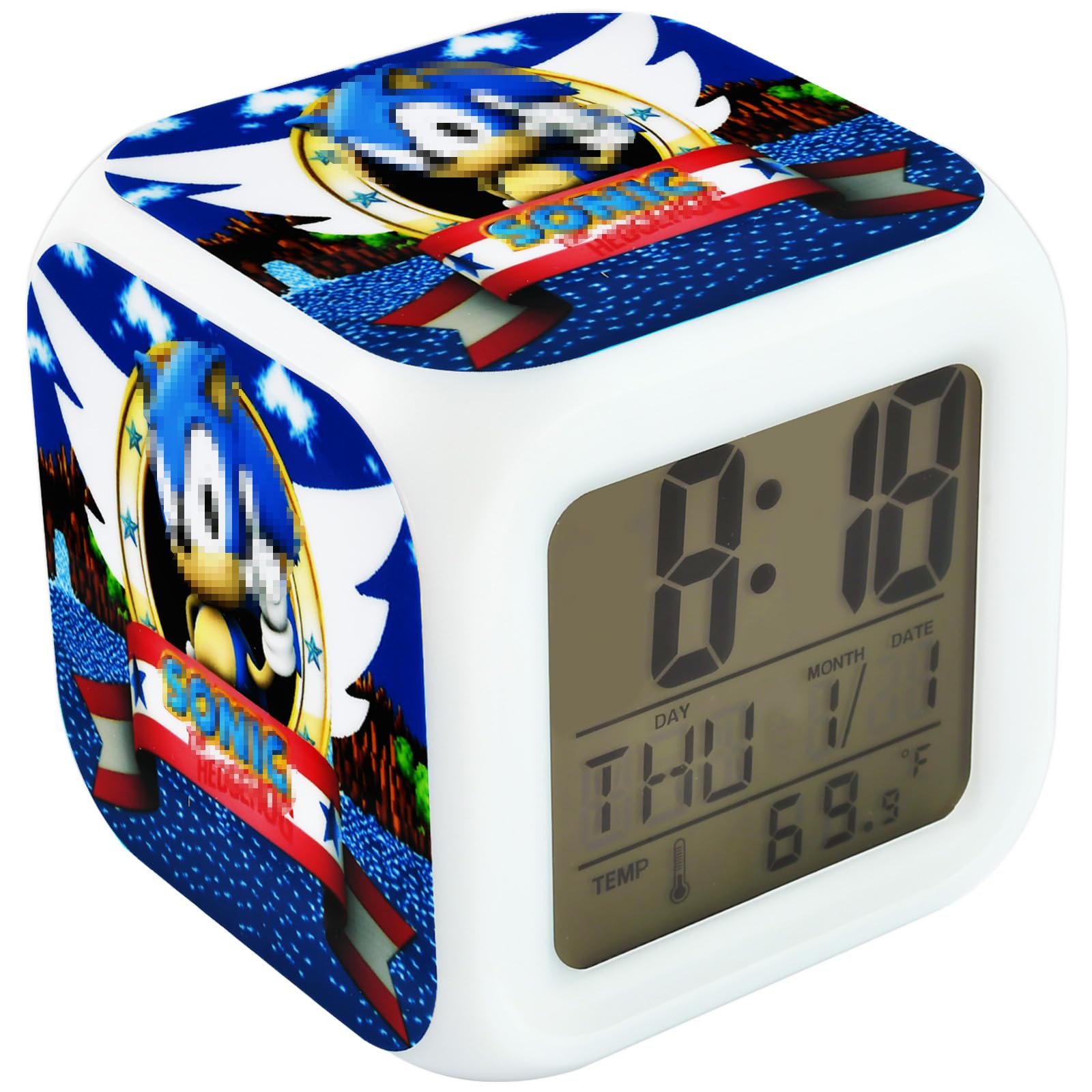 Despertador, Reloj Despertador Digital LED, Reloj Despertador Digital para Niños con 8 Música, 7 Colores de Luz Nocturna, Snooze, Despertador de Anime, para Niños y Adolescentes