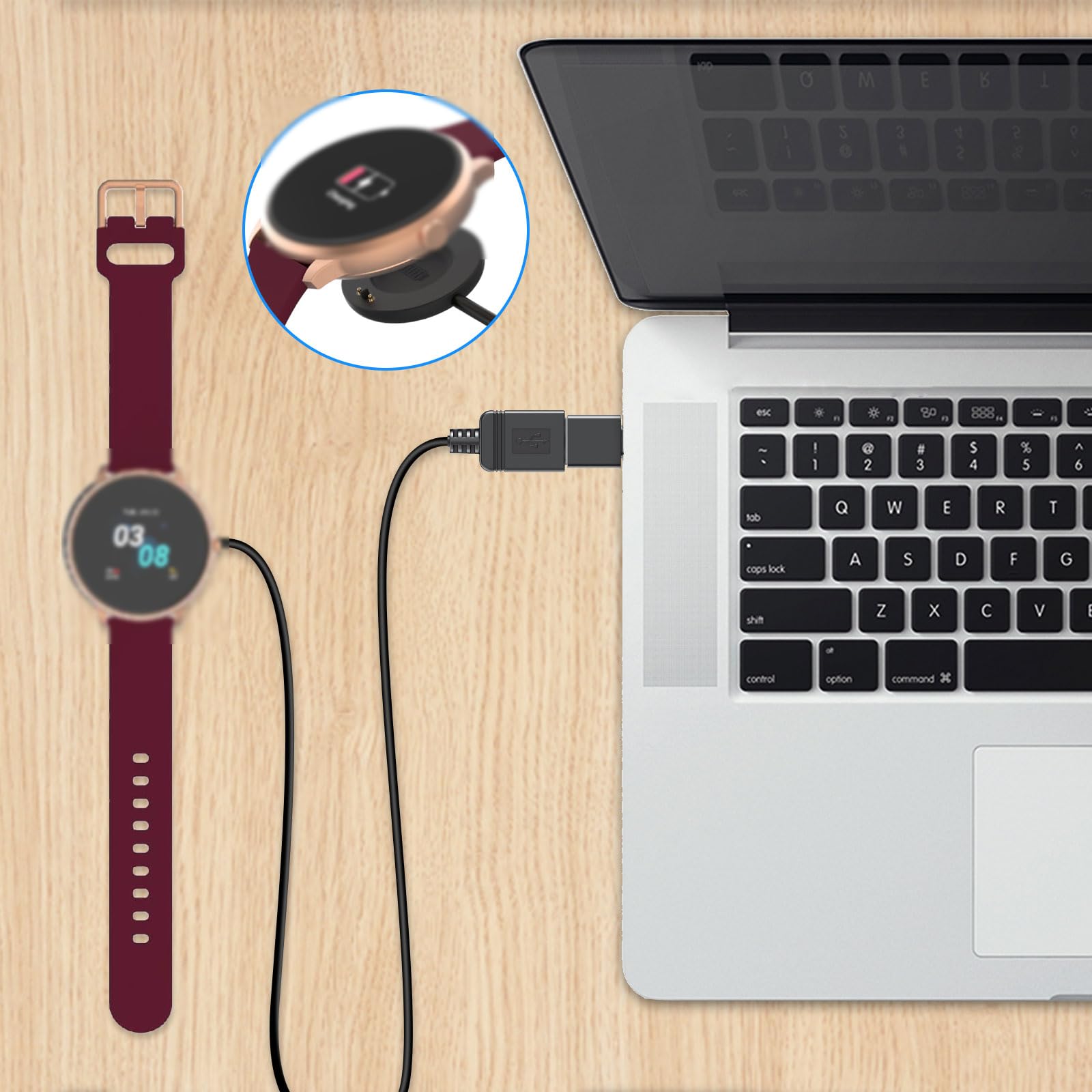 Blueshaweu Caricabatterie Per ITouch Air 3 E ITouch Sport 3 - Cavo Di Ricarica USB Di Ricambio (Nero)