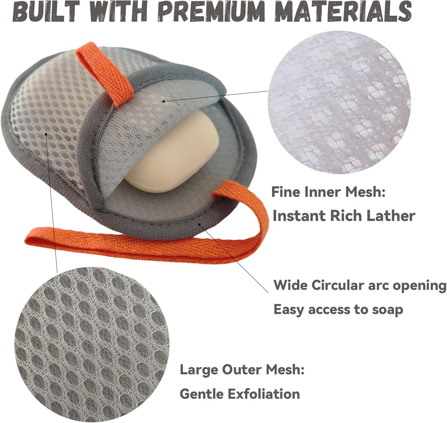 Sandwich Soap Bag, Soap Saver for Bar Soaps, Bar Soap Pouch with Gentle Exfoliation,Double Layer Mesh Design Foaming and Drying The Soap,Better Than Soap Holder and Dish image 3