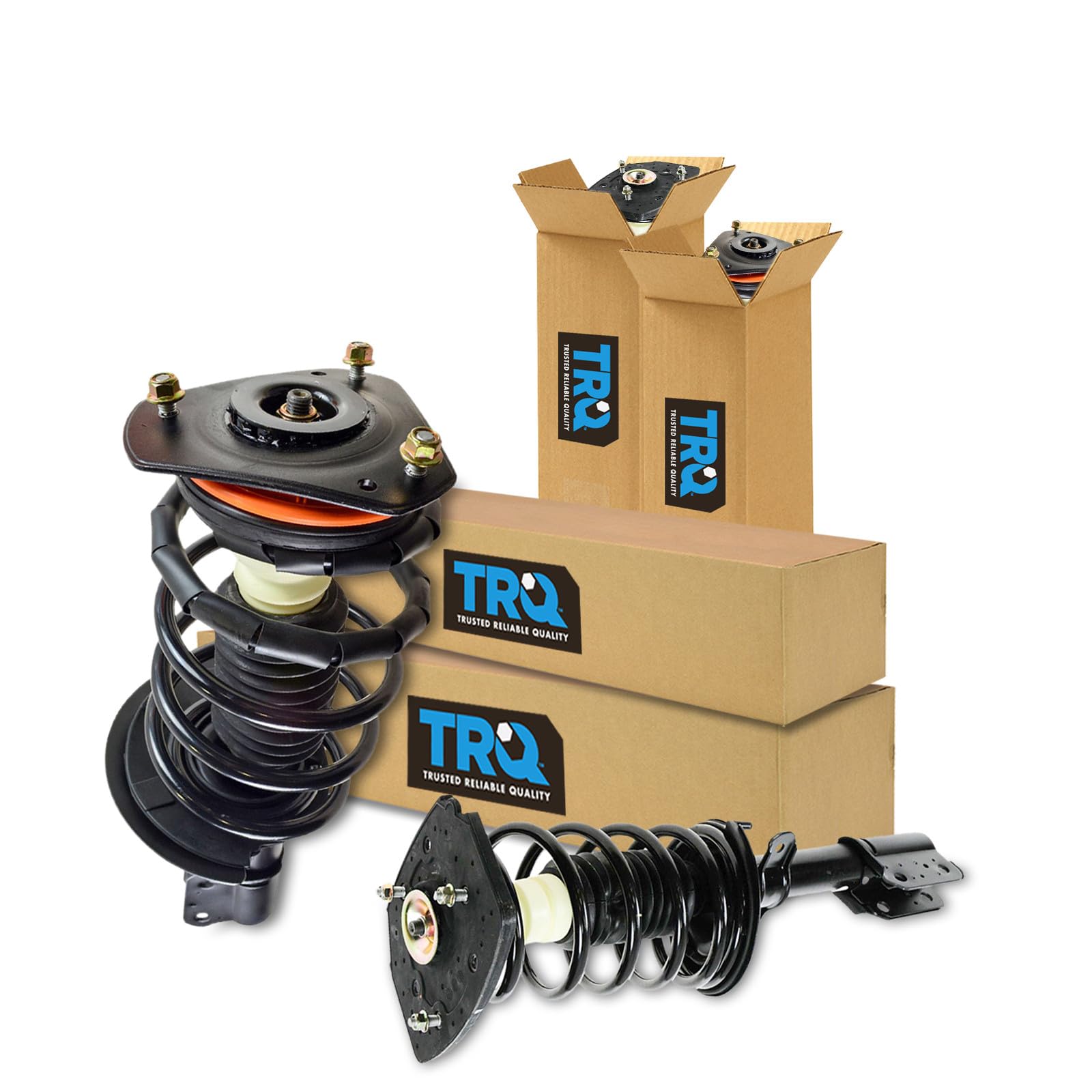 TRQ Front and Rear Strut &amp; Coil Spring Assembly Set Driver &amp; Passenger Sides Compatible with 05-09 Buick LaCrosse 00-13 Chevrolet Impala 00-07 Monte Carlo