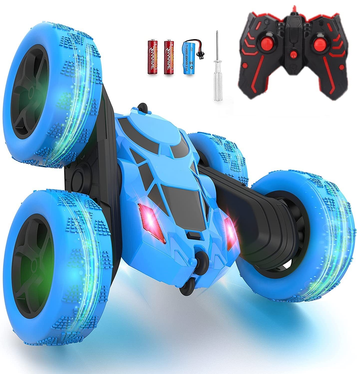 CADDLE & TOES Remote Control Car,2.4GHz Fast Stunt RC Car, 4WD Double Sided 360° Rotating RC Trucks with Headlights, Off Road RC Toy Cars for Kids Boys Girls(Colors as Per Stock)(Multi) (New-Blue) (B0BRFT8FXQ) Amazon Price History, Amazon Price Tracker