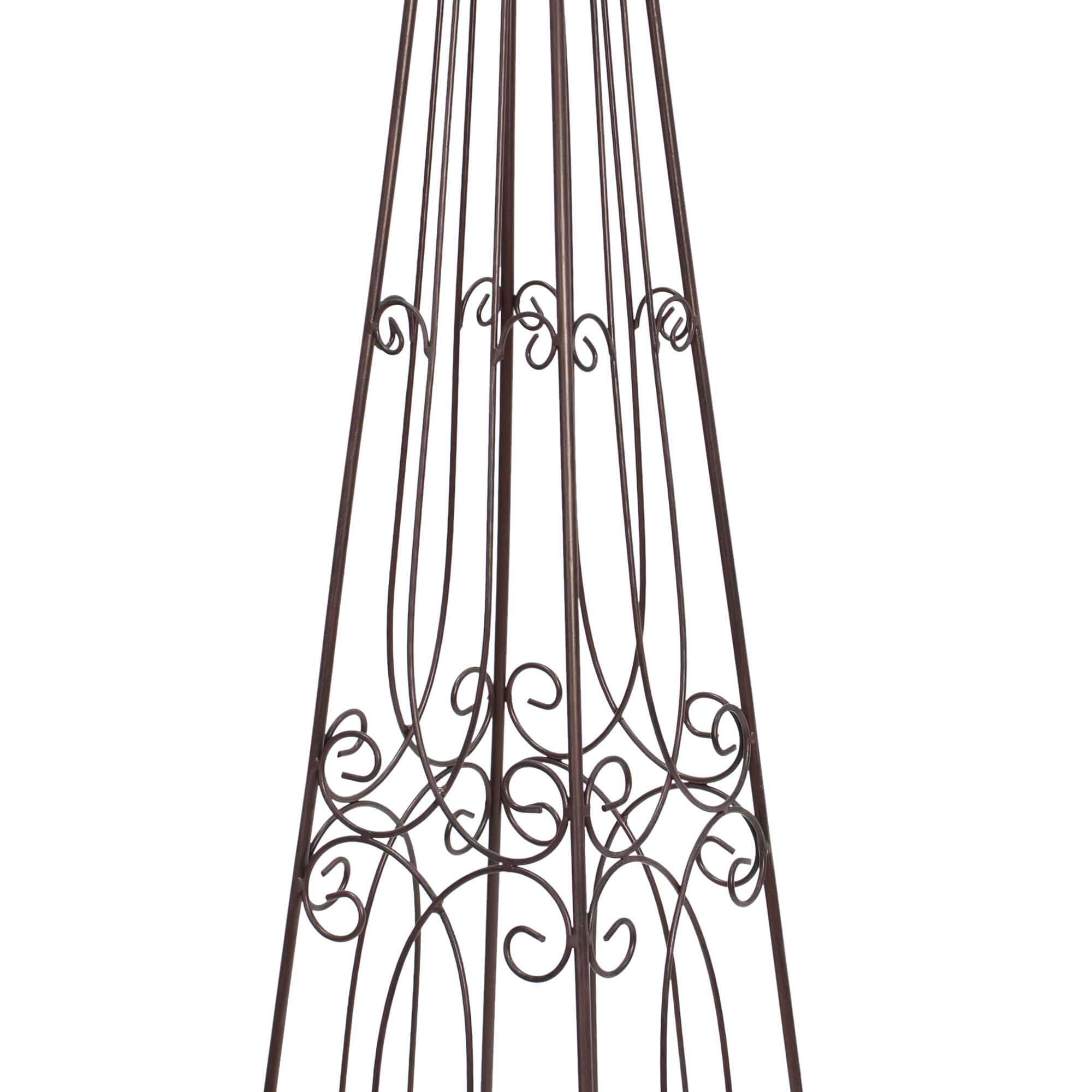 Dekoleidenschaft Romance Tour en métal marron foncé aspect vieilli 115 cm de haut Tuteur pour fleurs, lierre et roses grimpantes
