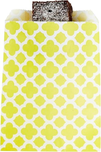 Miniatura 10 de Restaurantware Bolsas de galletas de 7 x 5 pulgadas, 100 bolsas de papel biodegradable, para regalo, para fiestas, bolsas de dulces, color amarillo