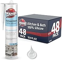 Vista 9 de Kraken Bond Calafateo de silicona transparente para cocina y baño, (1 x 10.1 onzas líquidas), sellador de silicona transparente RTV, impermeable
