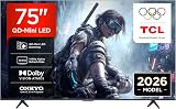 TCL 75T8D 75 Pouces QLED avec QD-Mini LED Dimming 4K HDR Ultra HD TV, Smart Google TV (Dolby Vision, HDR10+ & Atmos, 144Hz VRR, FreeSync Premium, Son Onkyo 2.1, Game Master, Commande vocale) - 1