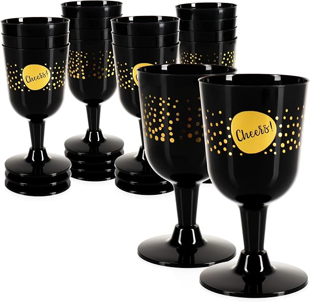 COM-FOUR® 16x kieliszki do wina wielokrotnego uzytku - plastikowe kieliszki do wina nadajace sie do mycia w zmywarce na imprezy, kemping i w podrózy - festiwalowa zastawa stolowa [wybór jest rózny]