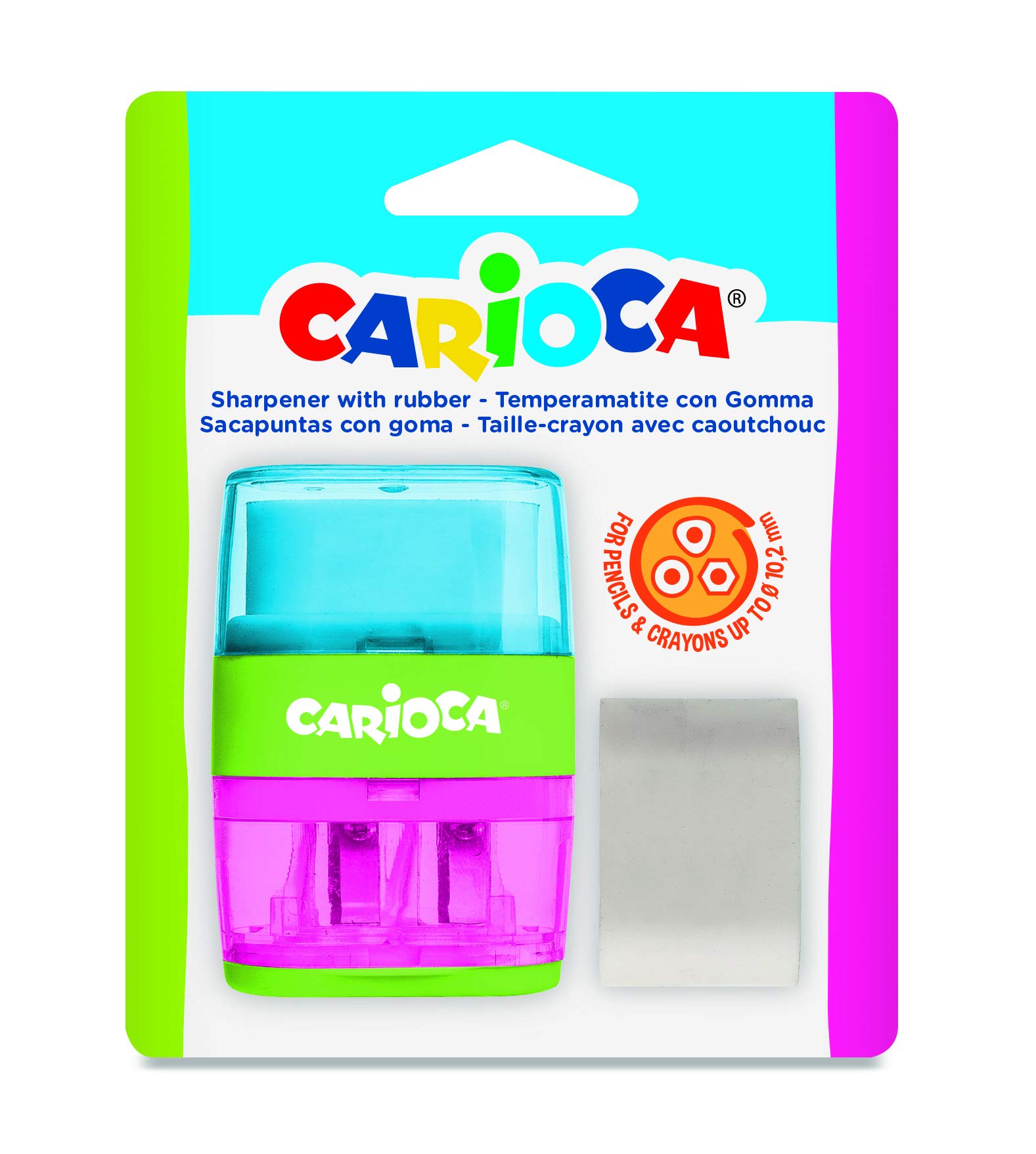 CARIOCA- Pencil Sharpener with Rubber (43107)
