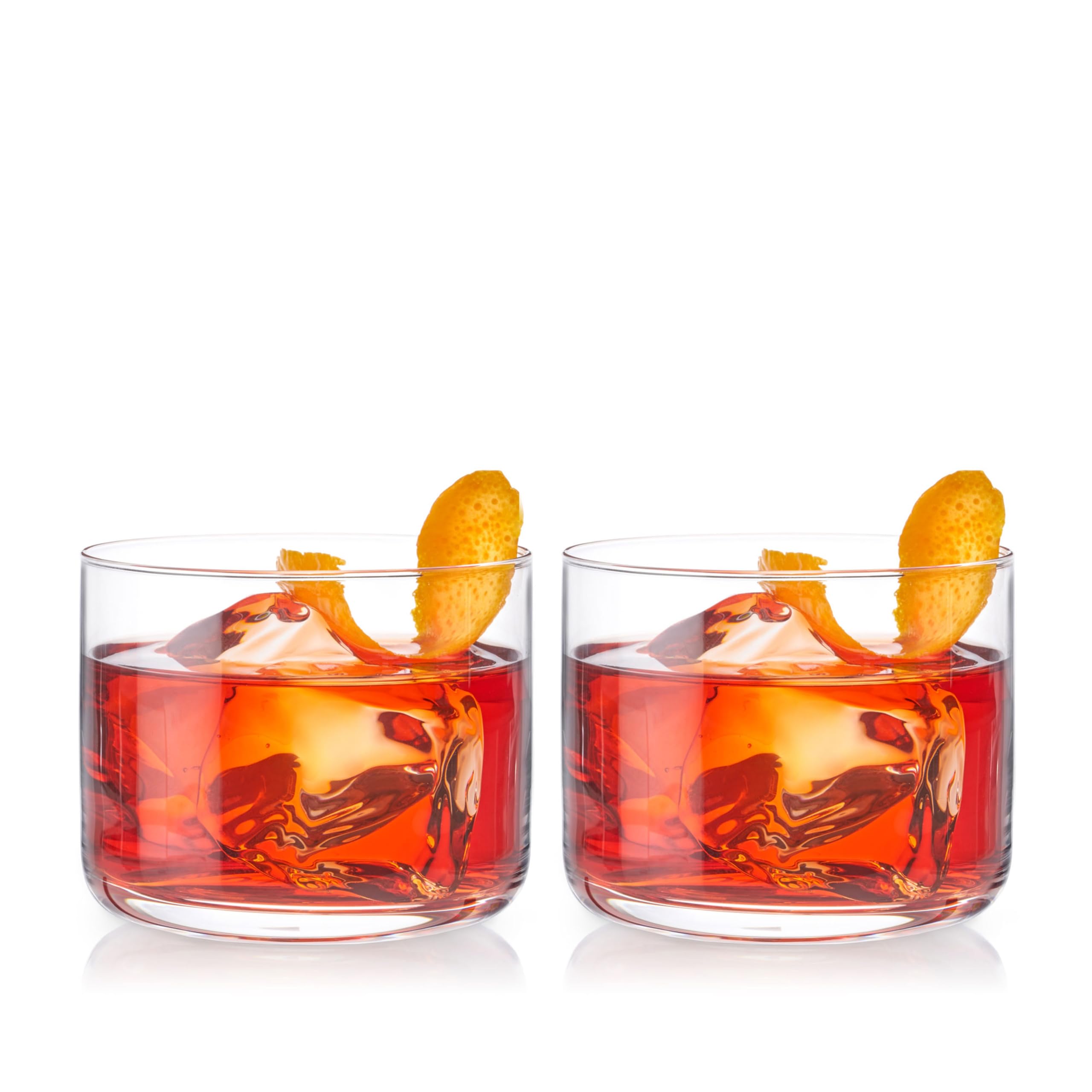 Viski Kryształowe kubki Negroni zestaw 2 sztuk, bezołowiowe szkło kryształowe premium, stylowe szklanki koktajlowe Lowball, zestaw upominkowy, 237 ml