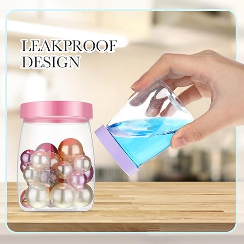Miniatura 5 de Sabary Paquete de 60 tarros de plástico de 5 onzas con tapas, recipientes reutilizables a granel, tarros de boca ancha, pequeños frascos de especias