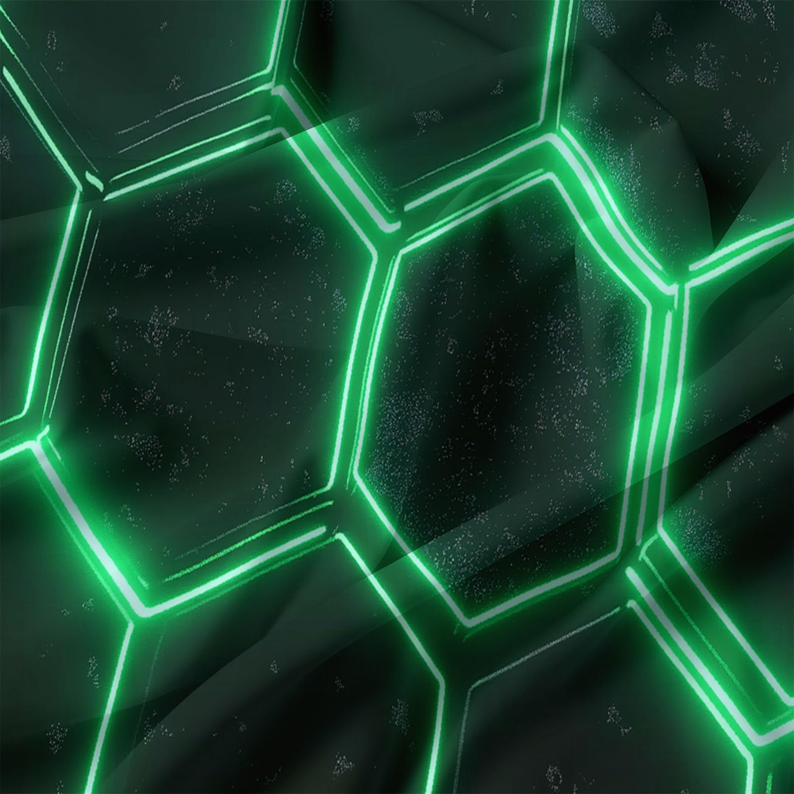 King zestaw pościeli geometryczne sześciokątne neonowe światła oddychająca poszewka na kołdrę, ciemnozielone zestawy pościeli z 2 poszewkami na poduszki, poszewka na kołdrę z mikrofibry z ukrytym
