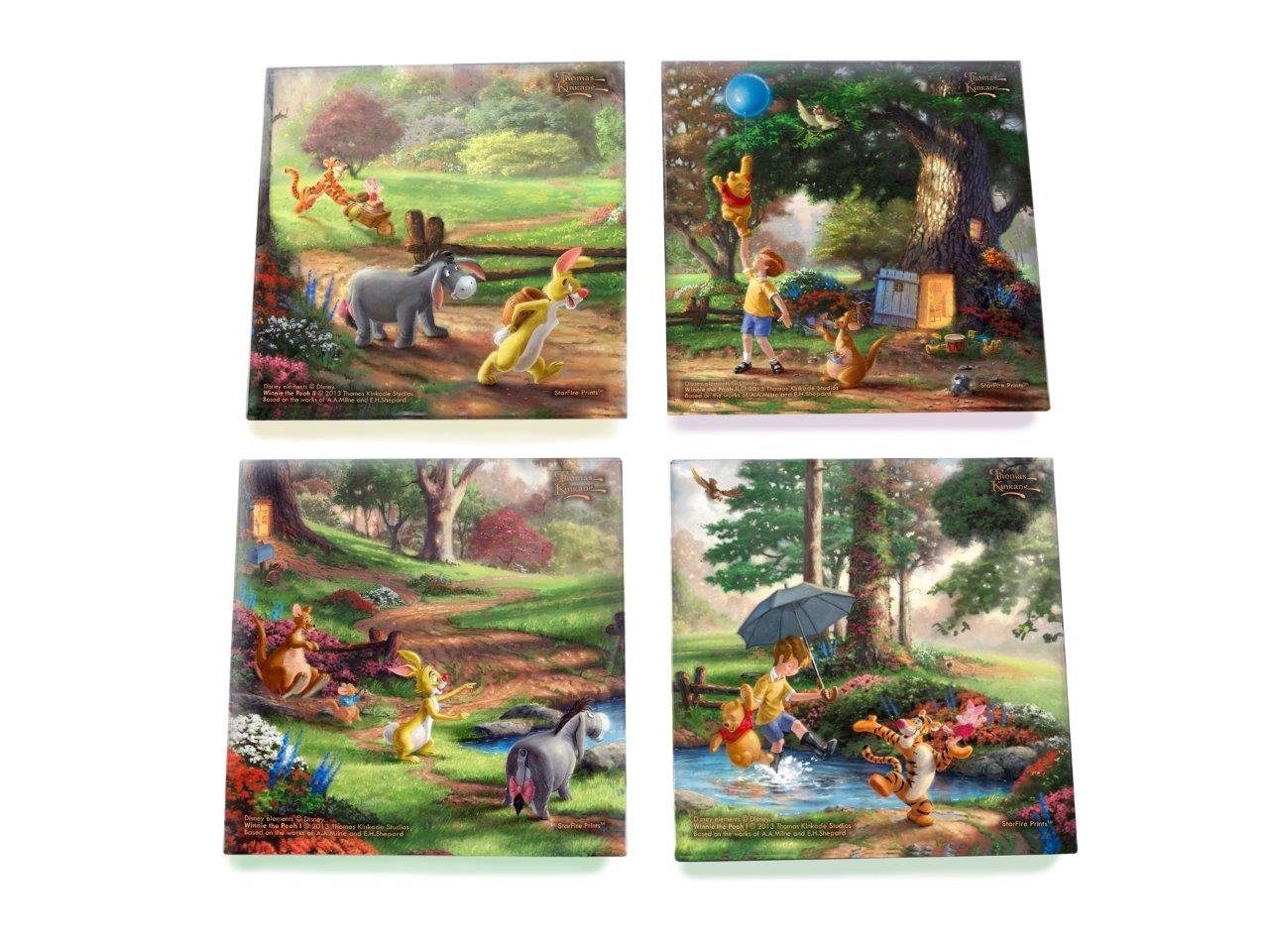 Amazon.com: Disney Winnie Pooh Glass Coaster Set | Glass coaster