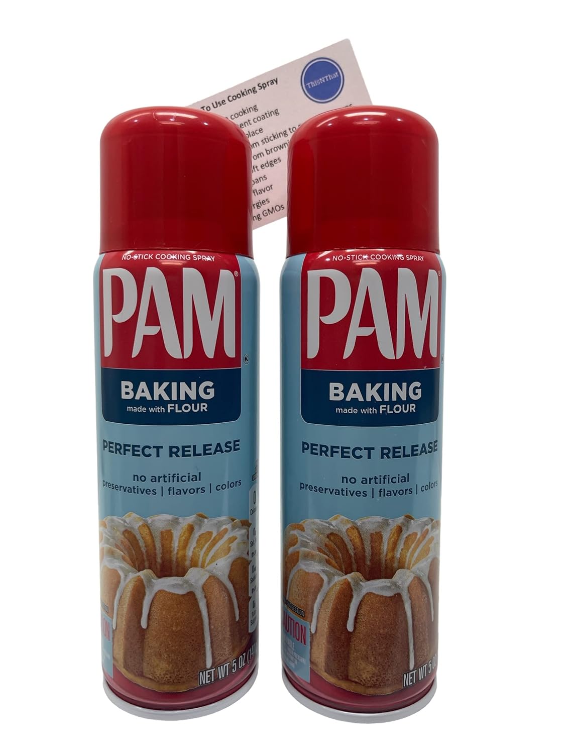 Pam No Stick Cooking Spray Bundle, (2) 5oz Baking with