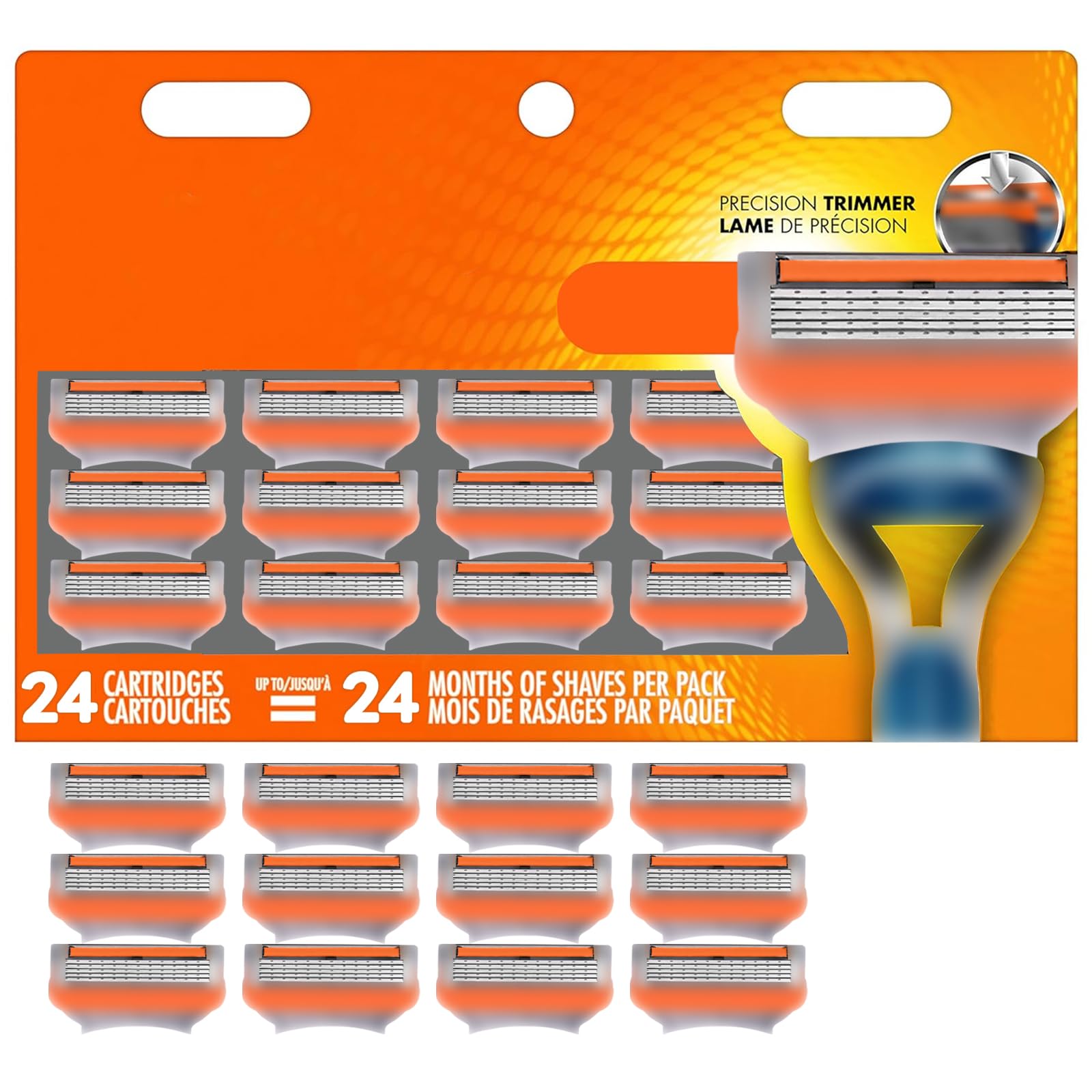 Photo 1 of 24Pcs Premium Razor Blades for Men compatible gillette fusion 5 blades refills -5-Layer Stainless Steel Refills Compatible with Fusion 5 Style Razors,Smooth Shaving Replacement Cartridges Value Pac
