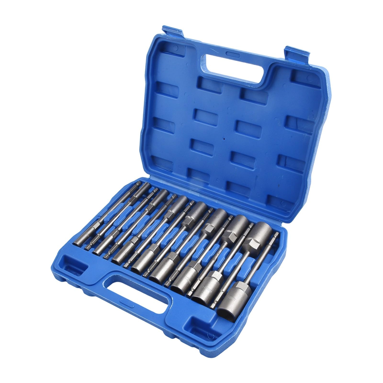 Zestaw kluczy nasadowych, długość 150 mm, 15 sztuk, metryczne tuleje sześciokątne, 5,5 do 19 mm, do elektronarzędzi i śrubokrętów ręcznych