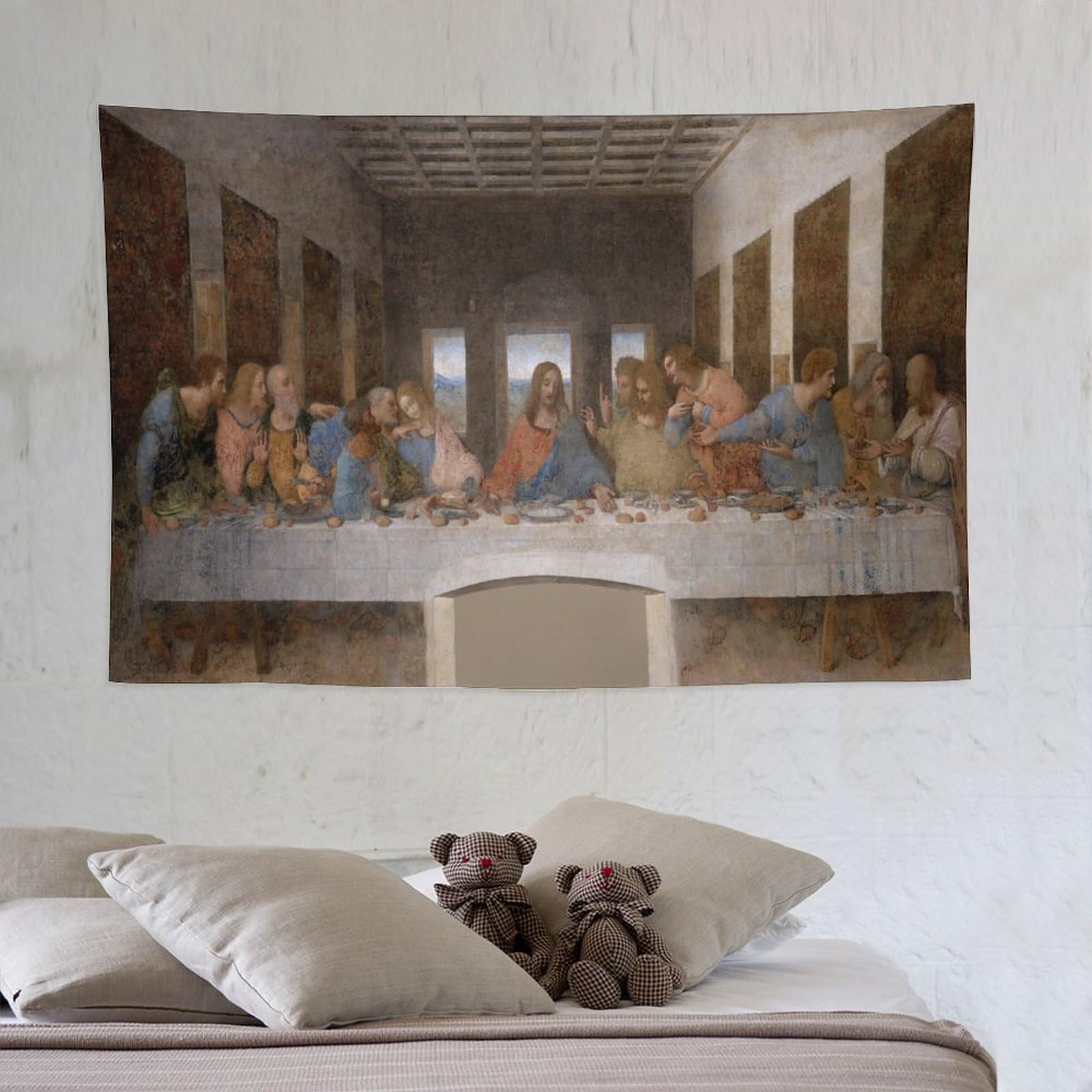 【vintage】最後の晩餐　大型　ラグ　タペストリー　120cm×170cm Amazon.co.jp: レオナルド・ダ・ヴィンチの最後の晩餐 タペストリー