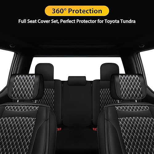 Miniatura 6 de Octomo Juego completo de fundas de asiento para Toyota Tundra CrewMax 2009-2023 Double Extended Cab SR5 Limited TRD Pro Platinum Tundrasine 1794