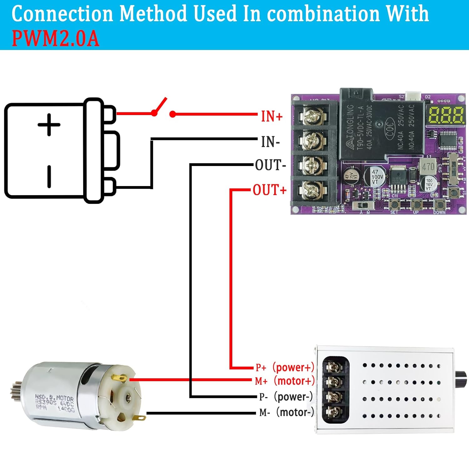 2PCS Low Voltage Disconnect and Charging Discharging Protection 2 in 1 40A DC 5V-60V Low Voltage Cutoff with LCD Display Low Voltage Protector Disconnect Switch Module Charging Discharging