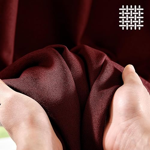 Miniatura 3 de jinchan - Cortina oscurecedora con textura de lino, de 96 pulgadas de largo, con aislamiento térmico y ojales en la parte superior, para sala de