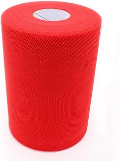 6 Inch x 100 Yards Red Tulle Roll Spool, Tulle Netting for Fabric Table Runner Chair Sash Bow Tutu Skirt Sewing Crafting Fabric Wedding Party Gift Ribbon
