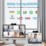 HD 1080P Webcam with Microphone, USB Computer Web Camera, Streaming Camera, Noise Reduction, Auto Light Correction, Plug & Play for PC/Laptop, Works with Zoom, Skype, Teams