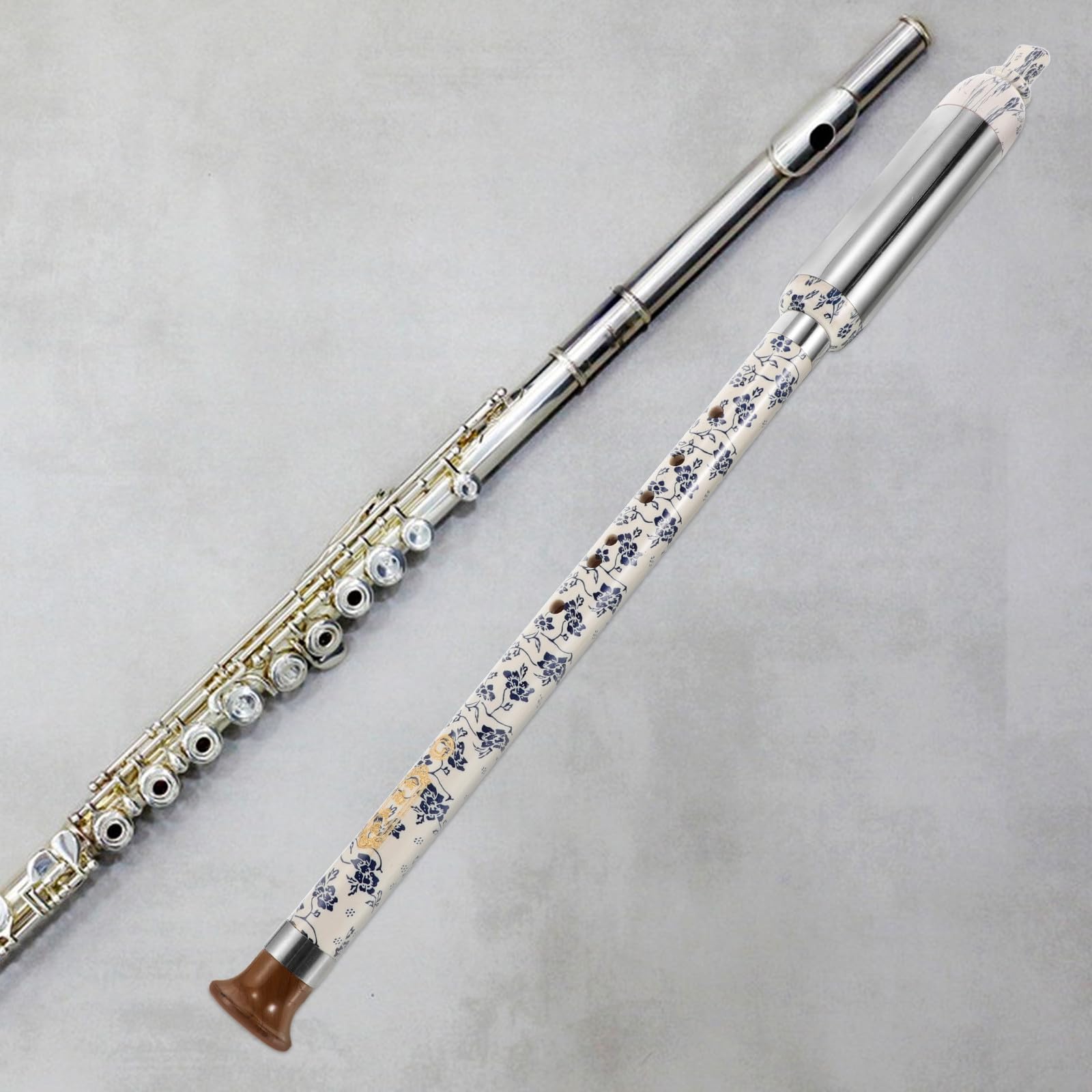 TOYANDONA Flûte Verticale Bawu en Sol Détachable Bleu Blanc Porcelaine, Instrument à Vent Traditionnel Chinois, Accordage G Précis, Portable pour Musique Ethnique et Performances Musicales