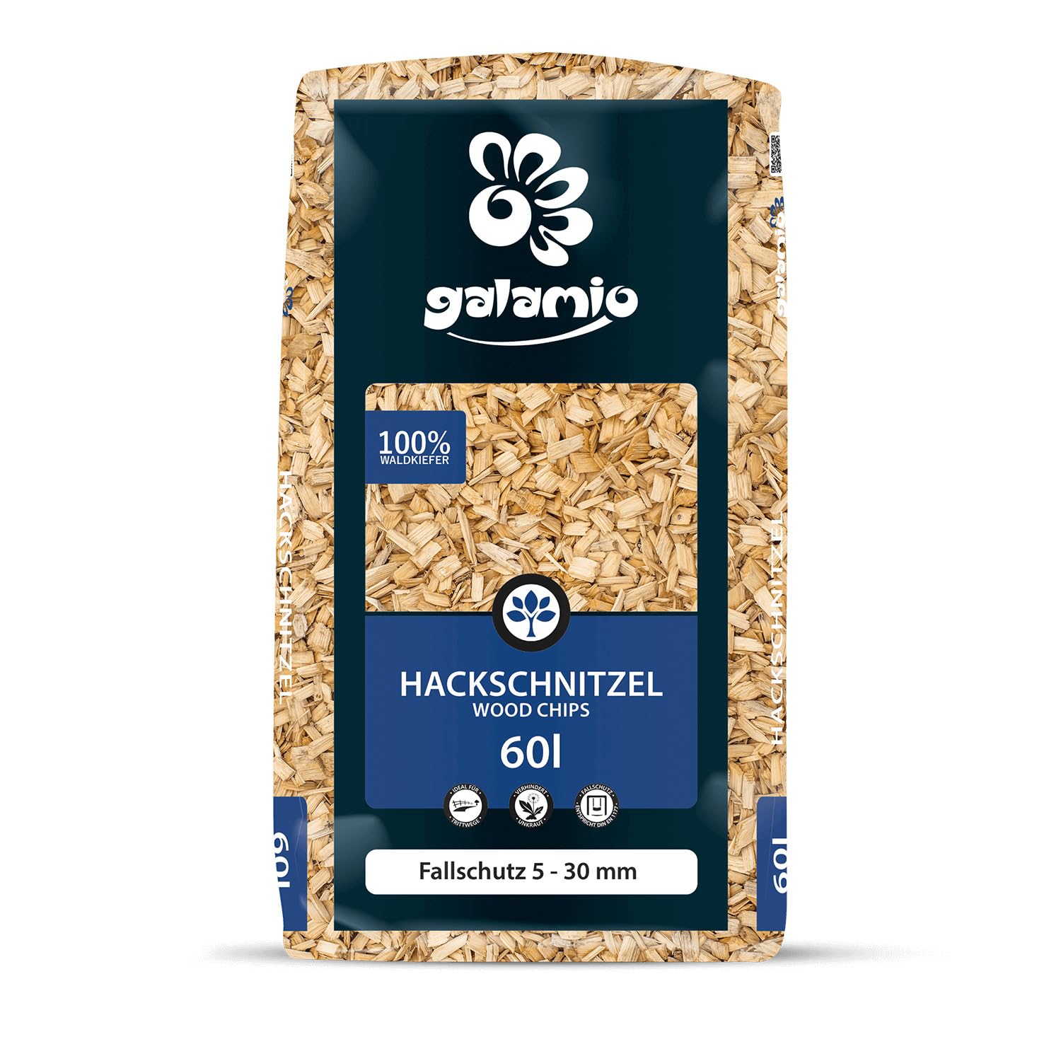 Holzhackschnitzel Hackschnitzel Mulch Natur Wald Kiefer Pinus Sylvestris Garten Dekor Holz Häcksel Fein 5-30mm 60l x 39 Sack 2.340l / 1 Palette