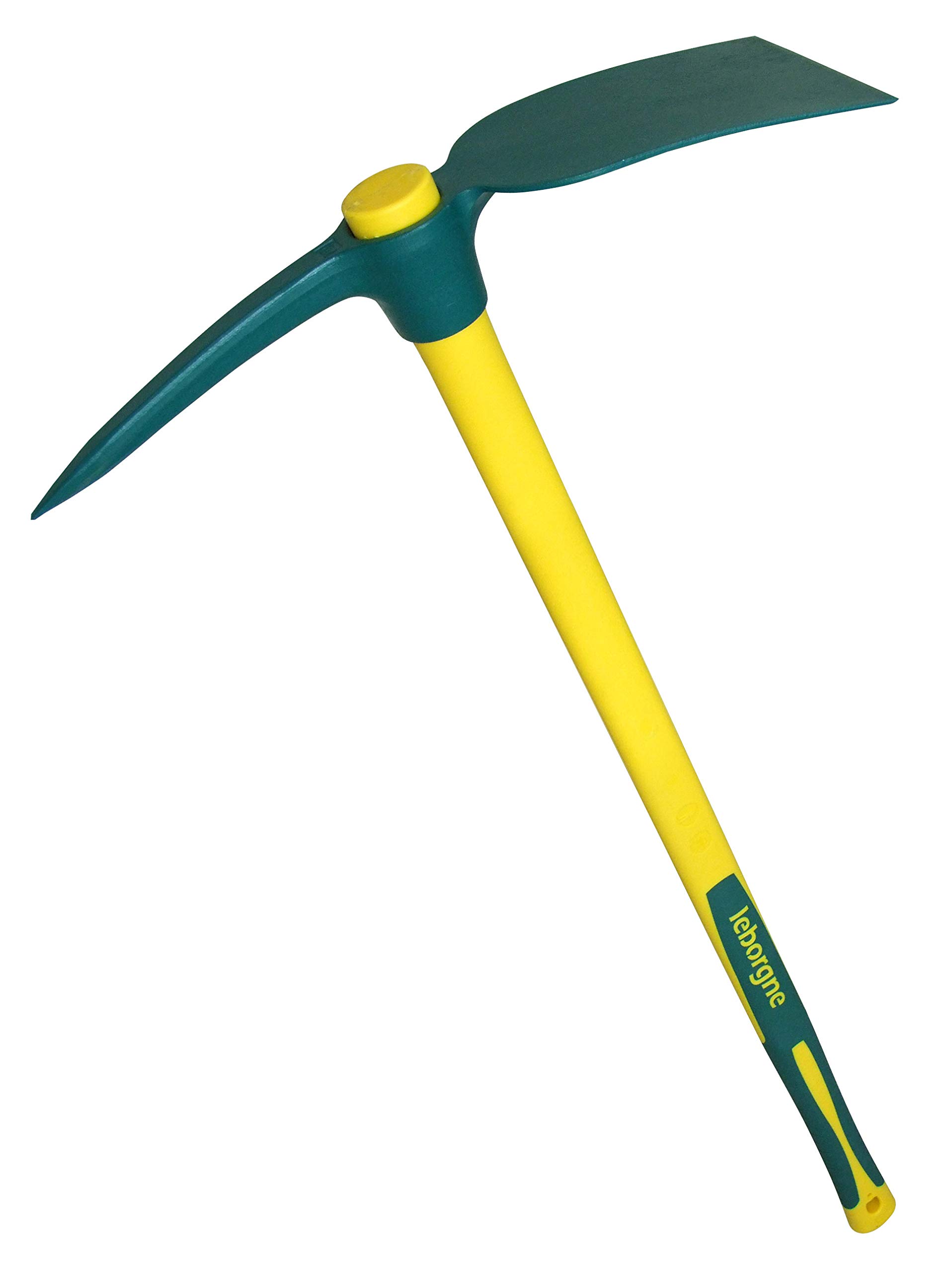 Leborgne Pioche de cantonnier 2 kg Douille ronde en acier forgé et trempé Manche tri-matière