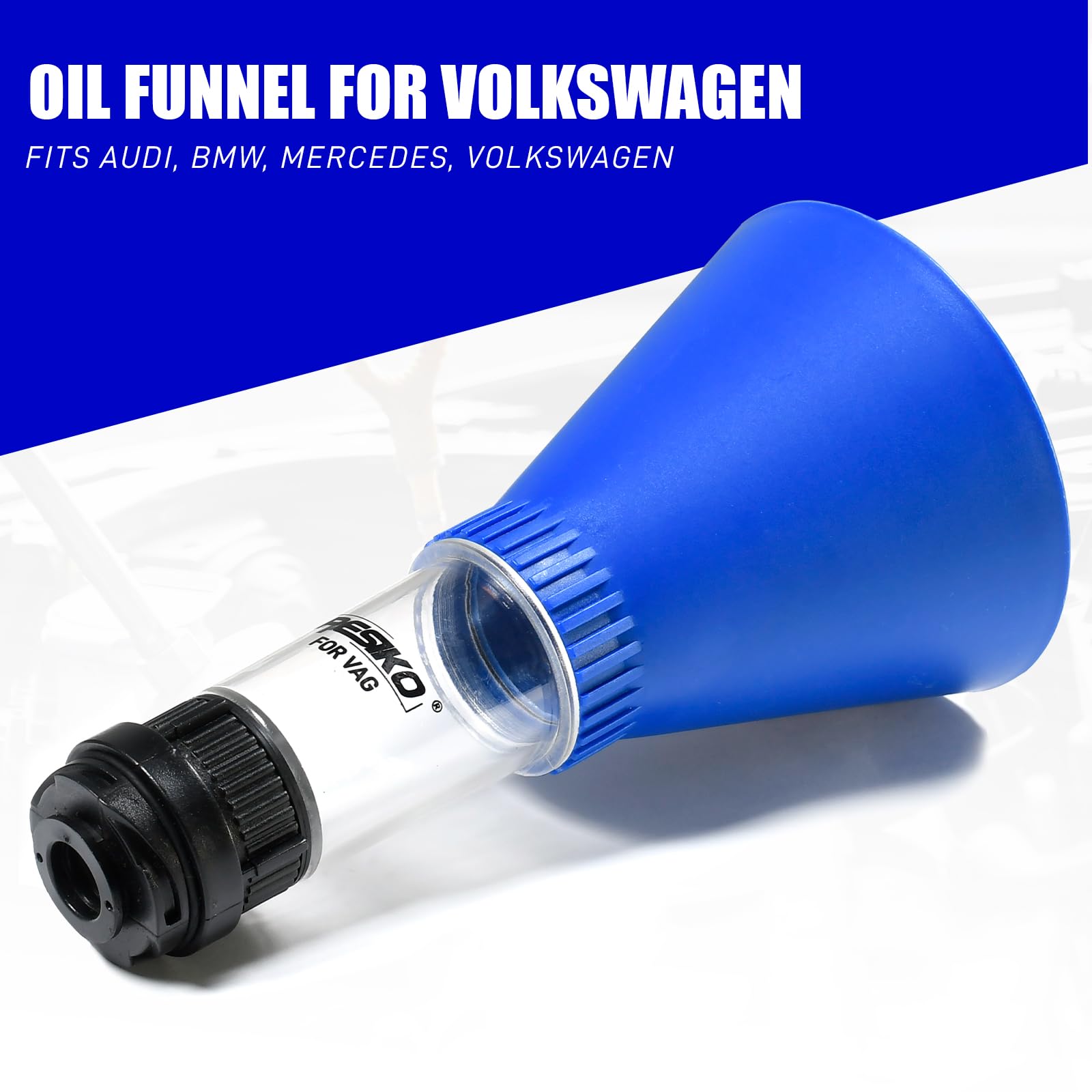 Öleinfülltrichter Kompatibel mit VW VAG, Trichter Auto Auslaufsicheres und Freihändiges Design für Einfachen Ölwechsel