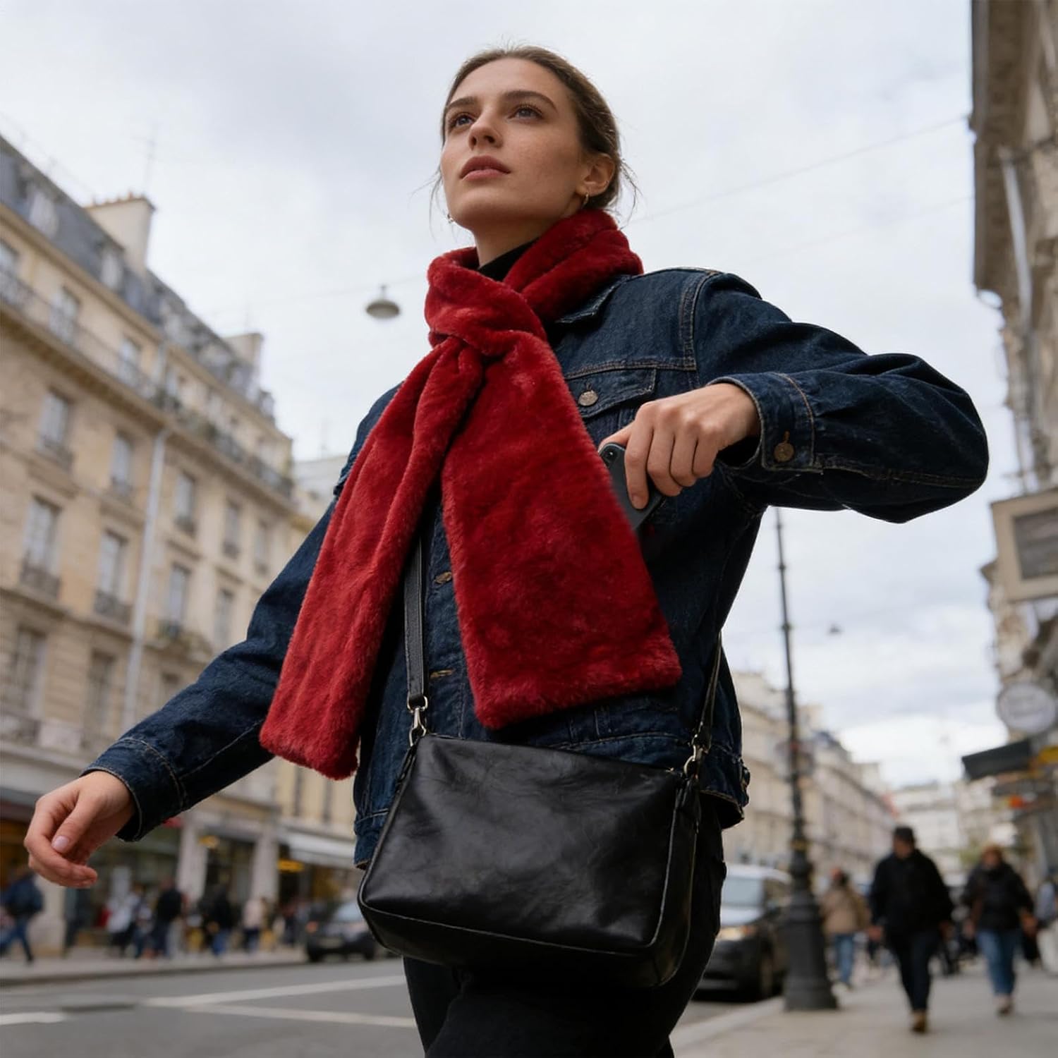 Pocket Scarf | Fashion Soft Wrap | Soft Pull Through Scarf for Women,for Travel Hiking Camping Outdoor Party Holiday Cold