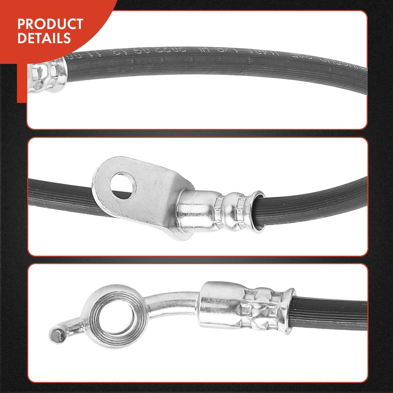 Front Driver Brake Hose For Toyota Sienna 1998-2003 3.0L - DOT Certified Replacement