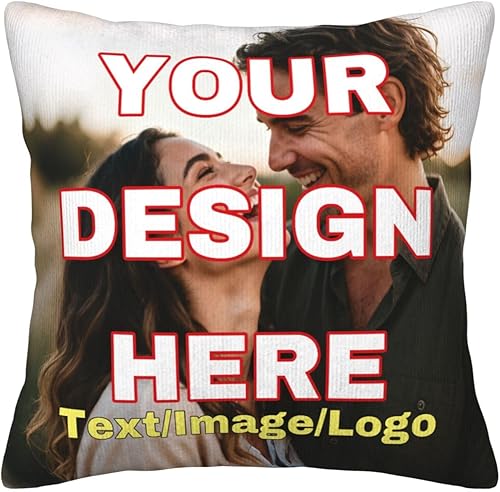 Custom Pillow with Picture Text Two-Sides Velvet Customized Photo Pillowcase Personalized Pillowcover with Photo Custom Room Decor Love Gifts