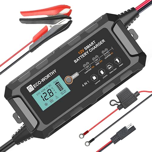 ECO-WORTHY 10A LiFePO4 Battery Charger 12V, Smart Lithium Battery Charger