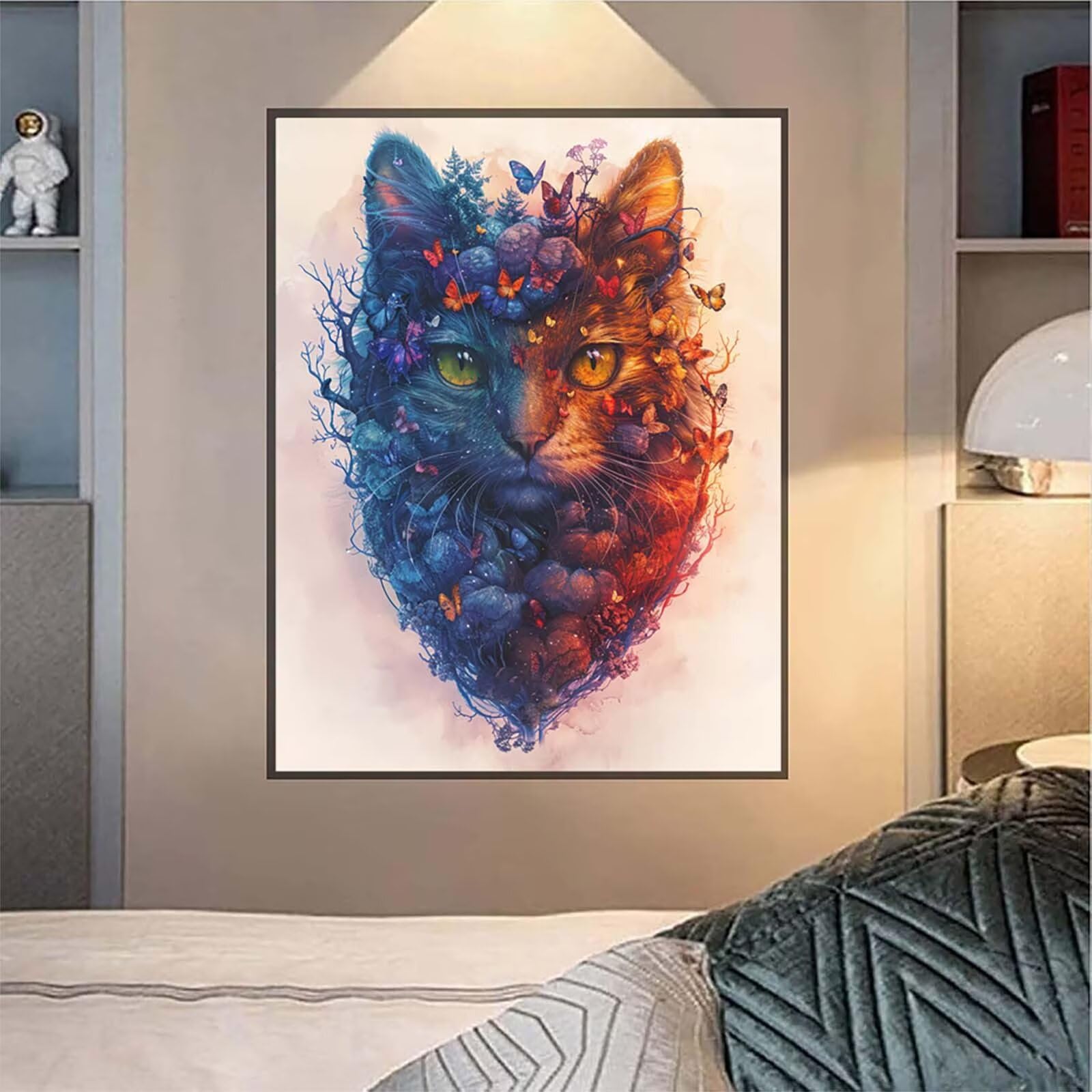 5D Diament Malarstwo Kot Numer dla dorosłych, Diament Malarstwo Dorosły Motyl, DIY Hobby Kreatywny zestaw do haftu dla dorosłych, Zestaw do haftu krzyżykowego, Boże Narodzenie Dekoracja Prezent
