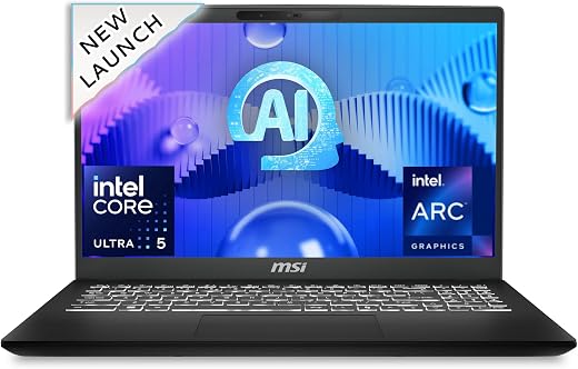 MSI Modern 15 H AI, Intel 1st Gen. Ultra 5 125H,Built-in AI, 40CM Laptop(16GB/512GB NVMe SSD/Windows 11 Home/MSO 2021/Inte...