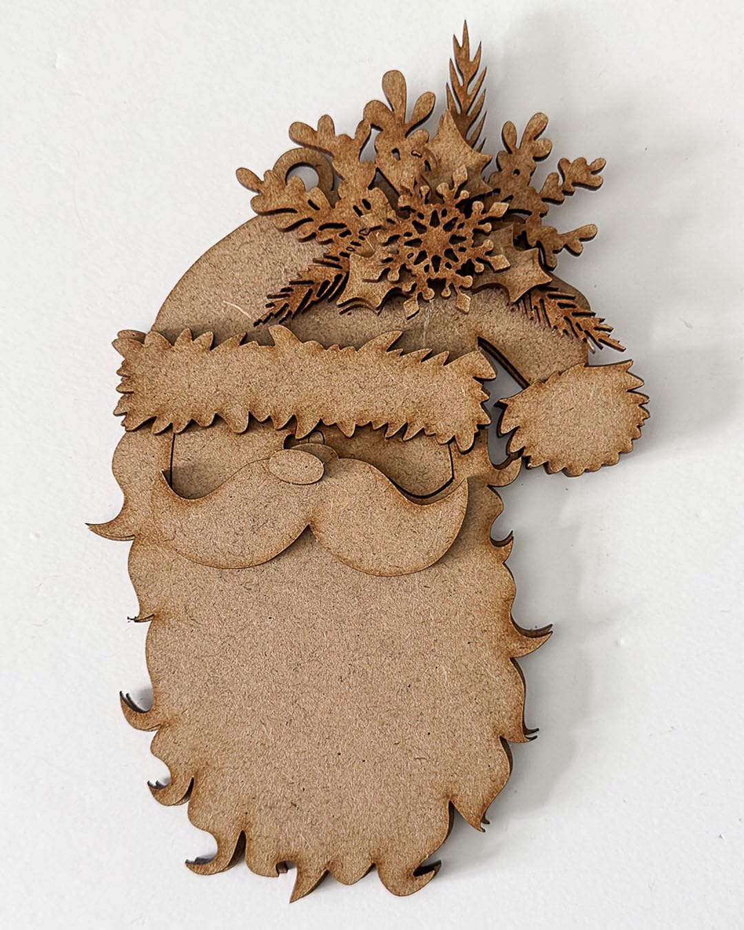 Santa Ornament MDF Decorations/Baubles 3mm, Pack of 2