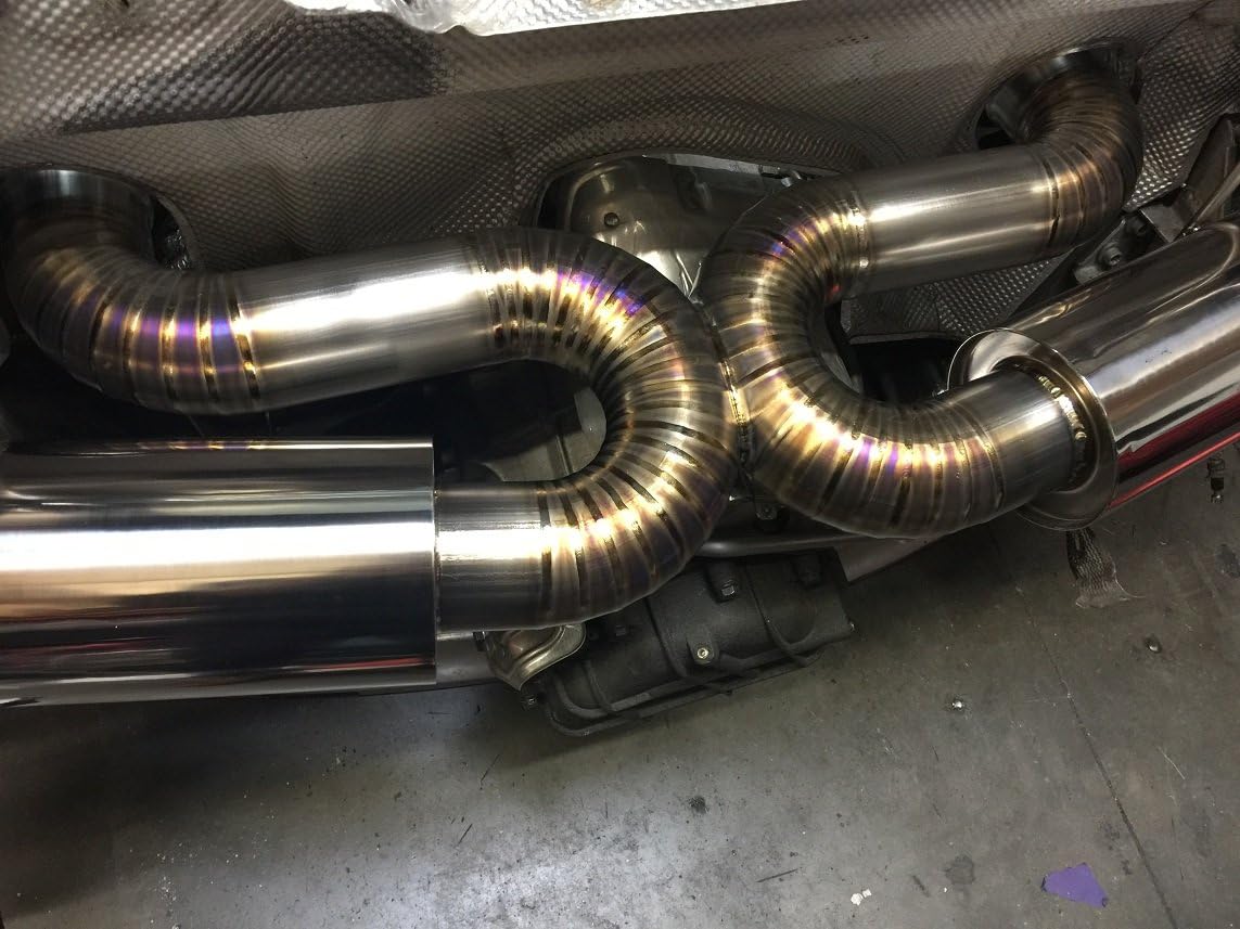 Rev9(CB-301-TI) Cat-Back Exhaust, Titanium, 3 Inch, compatible with Audi R8 5.2L V10 2009-12(13-15 Models Requires Hanger Modification)