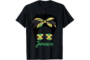 Jamaican Girl Jamaica Flag Pride T-Shirt