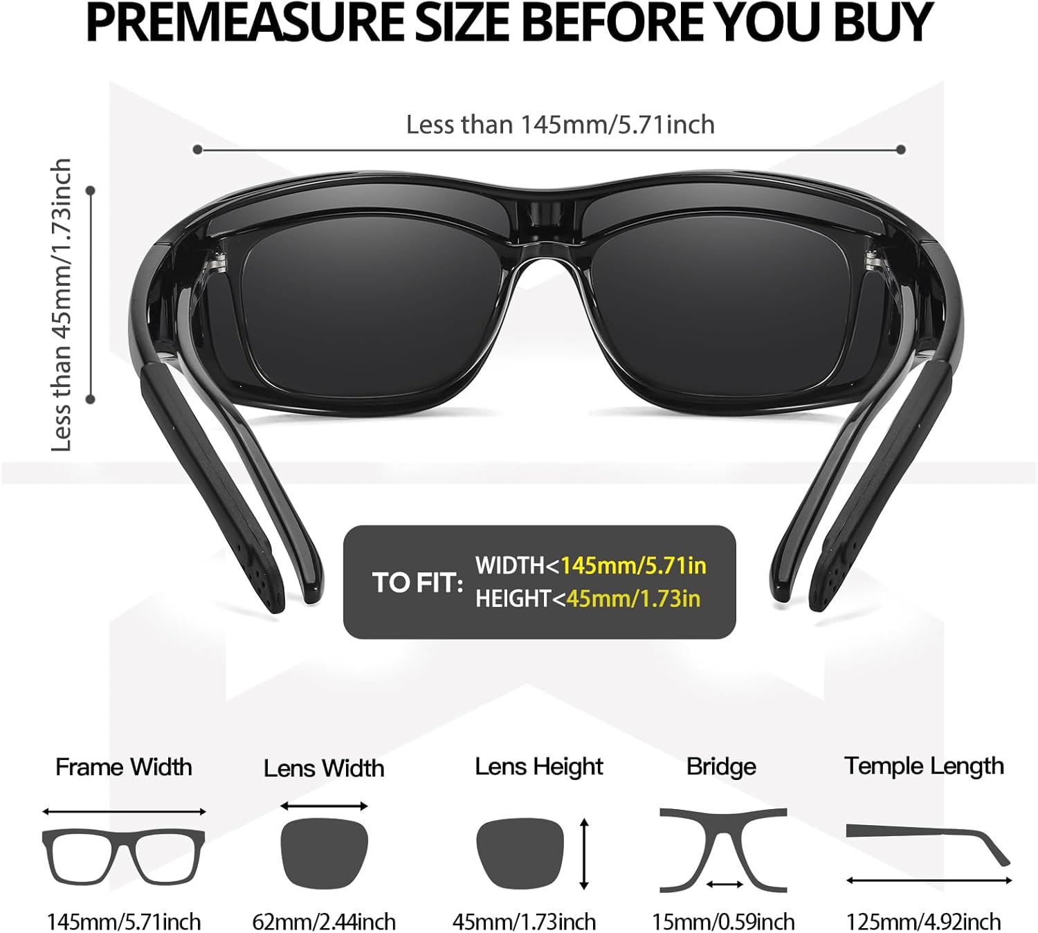 Myiaur Polarized Fit Over Glasses Sunglasses for Men Women, Trendy Wrap Around Sunglasses UV Protection for Driving (2 Pack) - Image 3