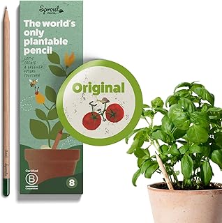 SproutWorld Wood-Cased Pencils | Original Edition | HB Pre-Sharpened Graphite Plantable Wooden Pencils with Flower, Herb & Vegetable Seeds |Gift Ideal for Drawing, Sketching & Shading | 8 Pack