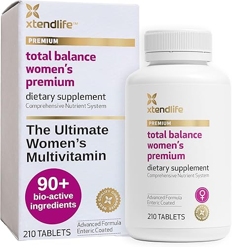 Xtendlife Total Balance Suplemento multivitamínico completo para mujeres con más de 90 vitaminas, minerales, antioxidantes para mujeres (210