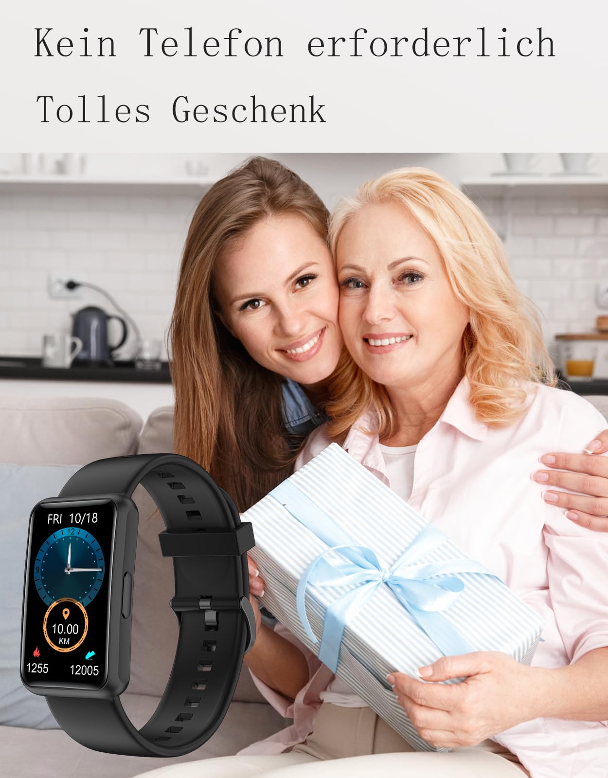 Schrittzähler Uhr (Ohne App/Ohne Handy) 1,47'' Screen Einfach Fitness Tracker Smartwatch mit Kalorienzähler Schlafmonitor Stoppuhr Wasserdicht Timer Gehen Laufen Fitnessuhr für Senioren/Männer/Frauen