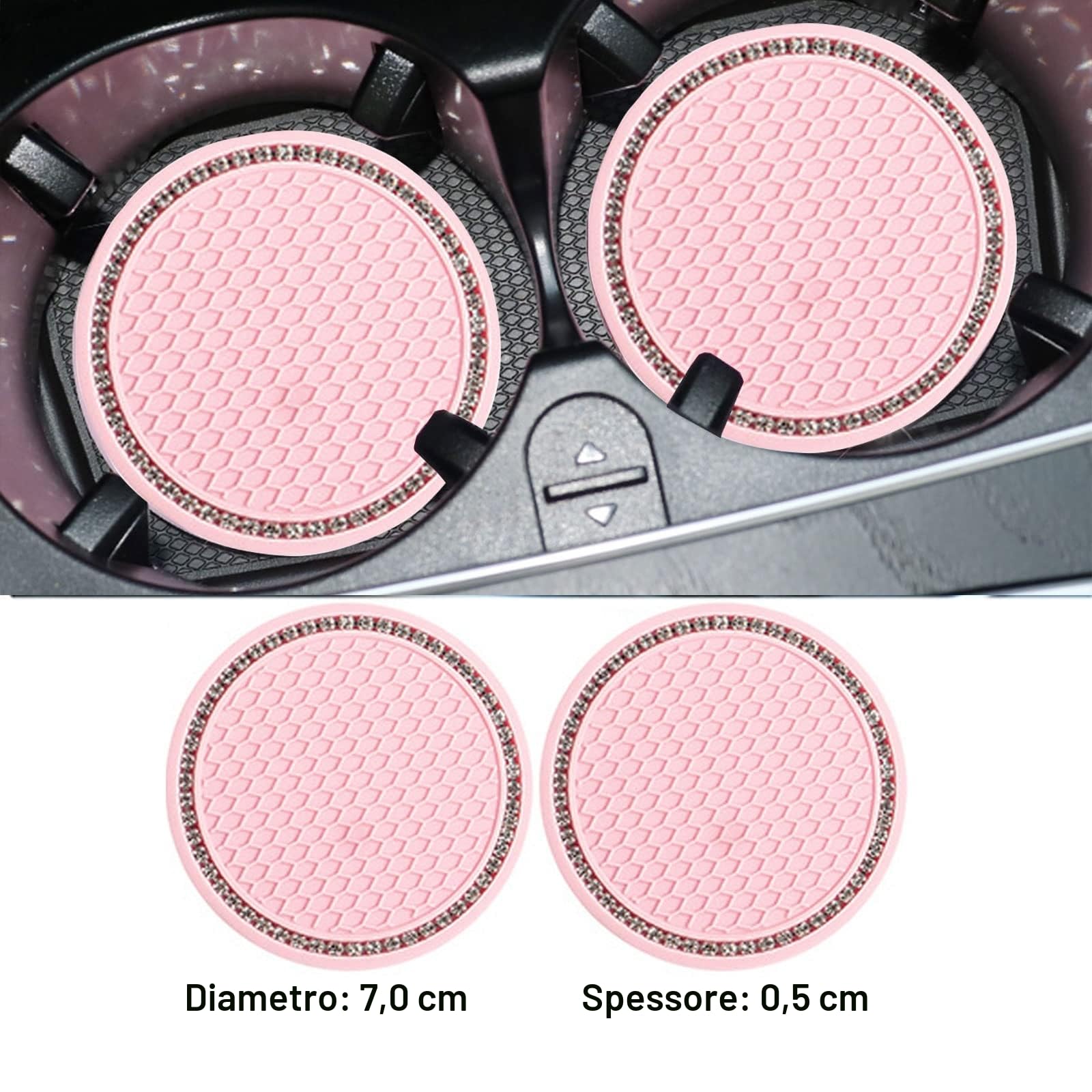 hifrom - Set di 20 accessori brillantini per auto, per interni e donne, accessori brillantini per auto, porta occhiali brillantini da donna, supporto brillantini per cellulare, anello brillantini di